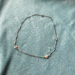 Vintage floral hearts necklace